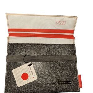 Vintage TWA Airline Small Flap Pouch Bag American Airlines with Tag